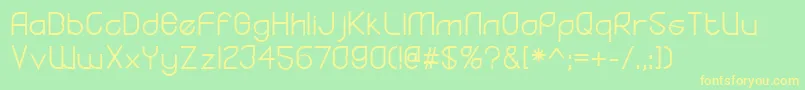 YodoRegular Font – Yellow Fonts on Green Background