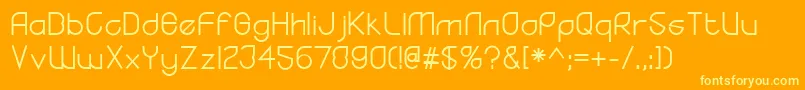 YodoRegular Font – Yellow Fonts on Orange Background