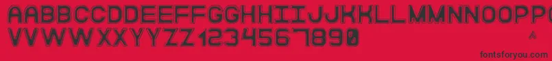 ModernaDiscoSt Font – Black Fonts on Red Background