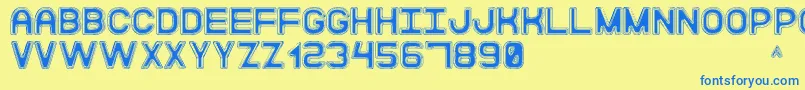 ModernaDiscoSt Font – Blue Fonts on Yellow Background