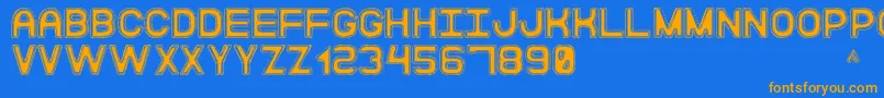 ModernaDiscoSt Font – Orange Fonts on Blue Background