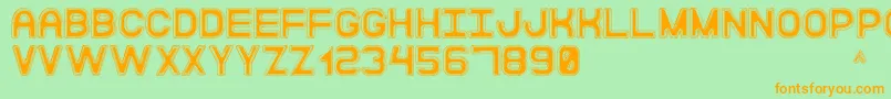 ModernaDiscoSt Font – Orange Fonts on Green Background