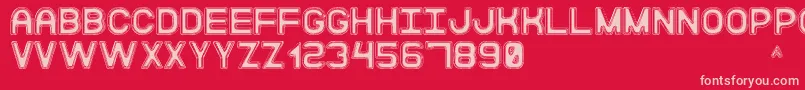 ModernaDiscoSt Font – Pink Fonts on Red Background