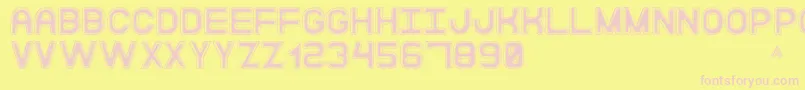 ModernaDiscoSt Font – Pink Fonts on Yellow Background