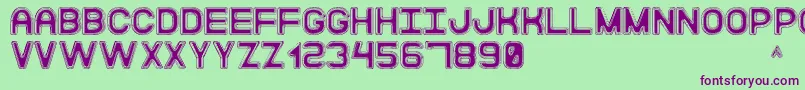 ModernaDiscoSt Font – Purple Fonts on Green Background