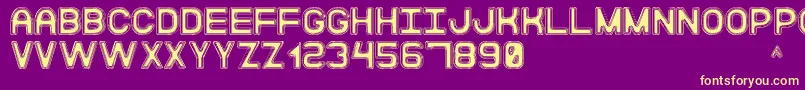 ModernaDiscoSt Font – Yellow Fonts on Purple Background