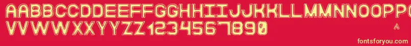 ModernaDiscoSt Font – Yellow Fonts on Red Background