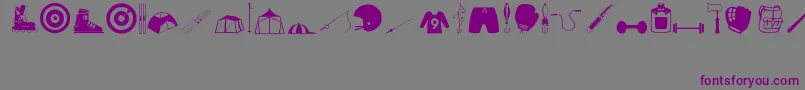 フォントSportsH – 紫色のフォント、灰色の背景