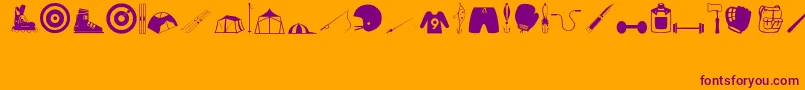 SportsH Font – Purple Fonts on Orange Background