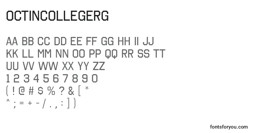 Schriftart OctinCollegeRg – Alphabet, Zahlen, spezielle Symbole