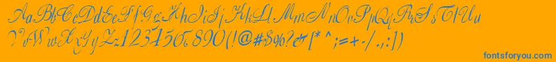 Шрифт CowRegular – синие шрифты на оранжевом фоне