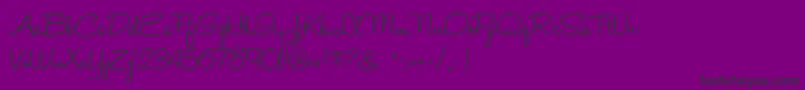 フォントHalohandletter – 紫の背景に黒い文字