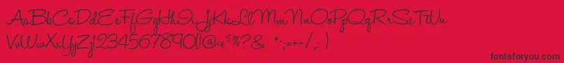 Halohandletter Font – Black Fonts on Red Background
