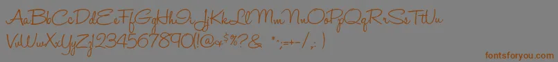 Halohandletter Font – Brown Fonts on Gray Background