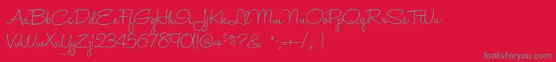Halohandletter Font – Gray Fonts on Red Background