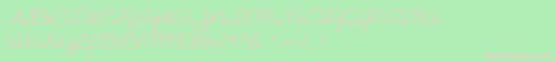 Halohandletter Font – Pink Fonts on Green Background