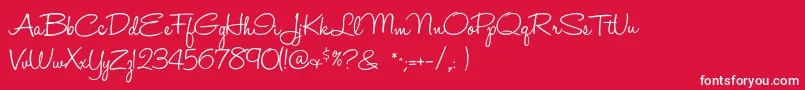 Halohandletter Font – White Fonts on Red Background