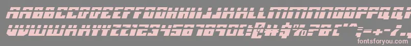 フォントMicronianlai – 灰色の背景にピンクのフォント