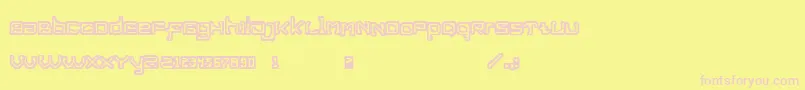 フォントLostPassenger5.0 – ピンクのフォント、黄色の背景