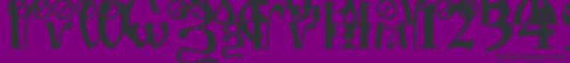 Irmologion-Schriftart – Schwarze Schriften auf violettem Hintergrund