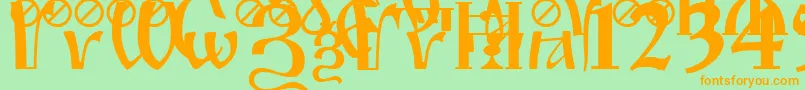 Irmologion Font – Orange Fonts on Green Background