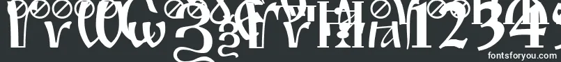 Irmologion-fontti – valkoiset fontit mustalla taustalla