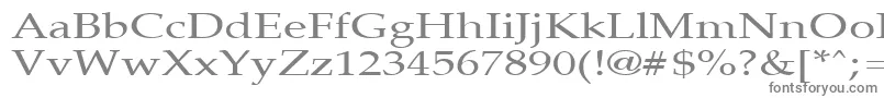 PalisadebroadRegular-fontti – harmaat kirjasimet valkoisella taustalla