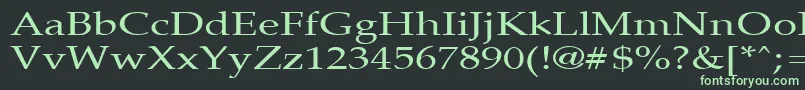 フォントPalisadebroadRegular – 黒い背景に緑の文字