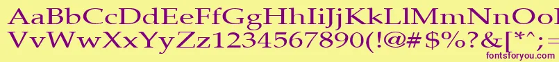 PalisadebroadRegular Font – Purple Fonts on Yellow Background