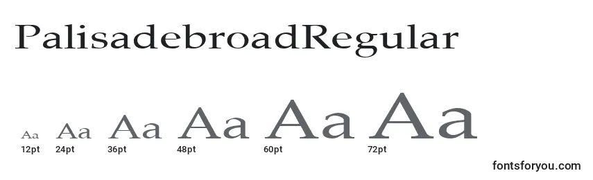 Размеры шрифта PalisadebroadRegular