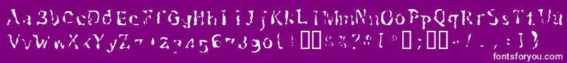 Schwennellilall-fontti – valkoiset fontit violetilla taustalla