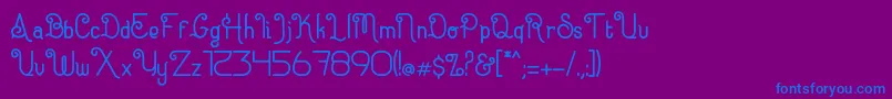 Eugiene Font – Blue Fonts on Purple Background