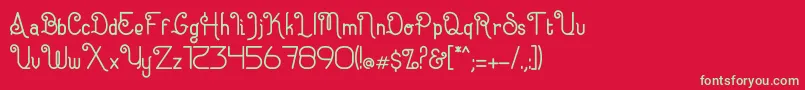 Eugiene Font – Green Fonts on Red Background