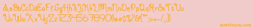 Eugiene Font – Orange Fonts on Pink Background