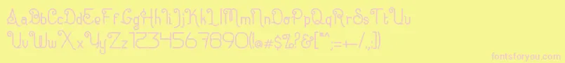 Eugiene Font – Pink Fonts on Yellow Background