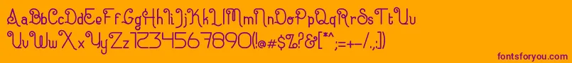 Eugiene Font – Purple Fonts on Orange Background