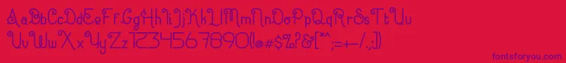 Eugiene Font – Purple Fonts on Red Background