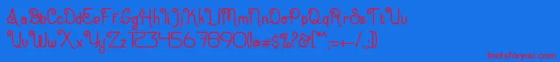 Eugiene Font – Red Fonts on Blue Background