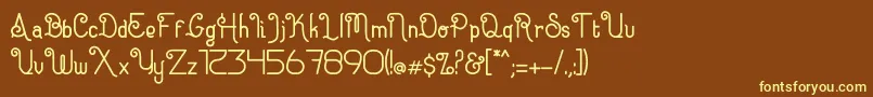 Eugiene-fontti – keltaiset fontit ruskealla taustalla