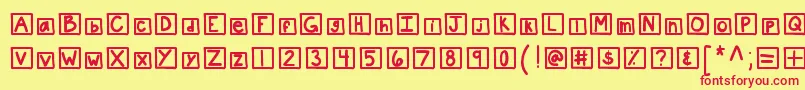 Kbchatterbox Font – Red Fonts on Yellow Background