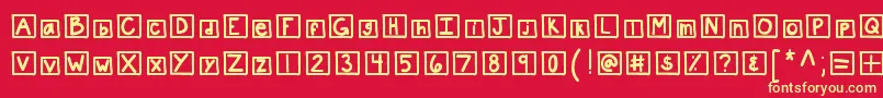 Kbchatterbox Font – Yellow Fonts on Red Background