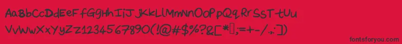 フォントDaveysDoodleface – 赤い背景に黒い文字