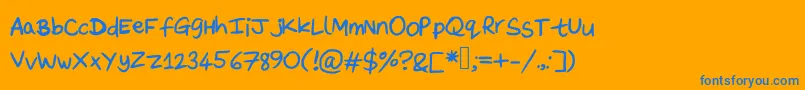 Шрифт DaveysDoodleface – синие шрифты на оранжевом фоне