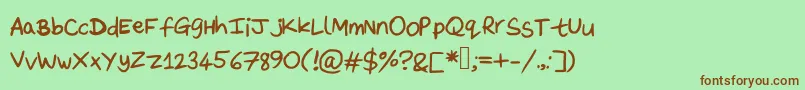 Шрифт DaveysDoodleface – коричневые шрифты на зелёном фоне