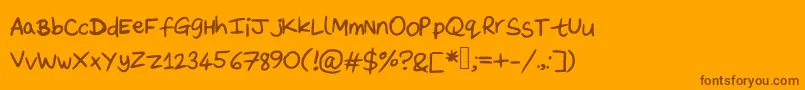 DaveysDoodleface Font – Brown Fonts on Orange Background