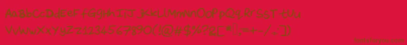 DaveysDoodleface Font – Brown Fonts on Red Background