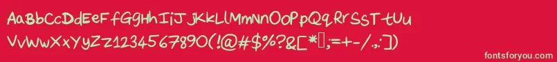 DaveysDoodleface Font – Green Fonts on Red Background