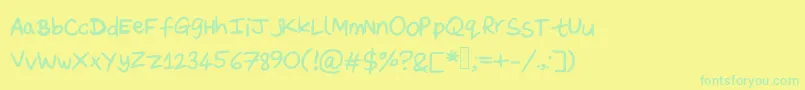 DaveysDoodleface Font – Green Fonts on Yellow Background