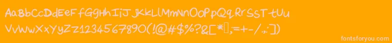 DaveysDoodleface Font – Pink Fonts on Orange Background