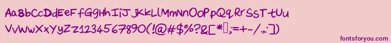 DaveysDoodlefaceフォントについての詳細 フォントDaveysDoodleface – ピンクの背景に紫のフォント
